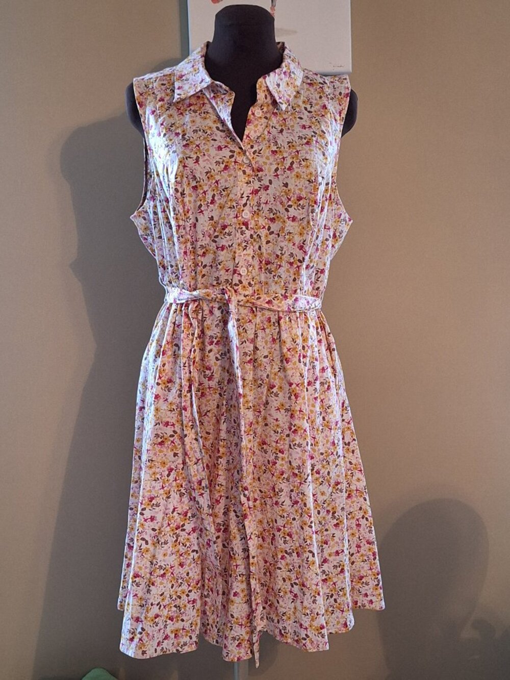 Torrid Poplin Sleeveless Shirtdress SZ 0 (L12) NWT Sunshine Ditzy